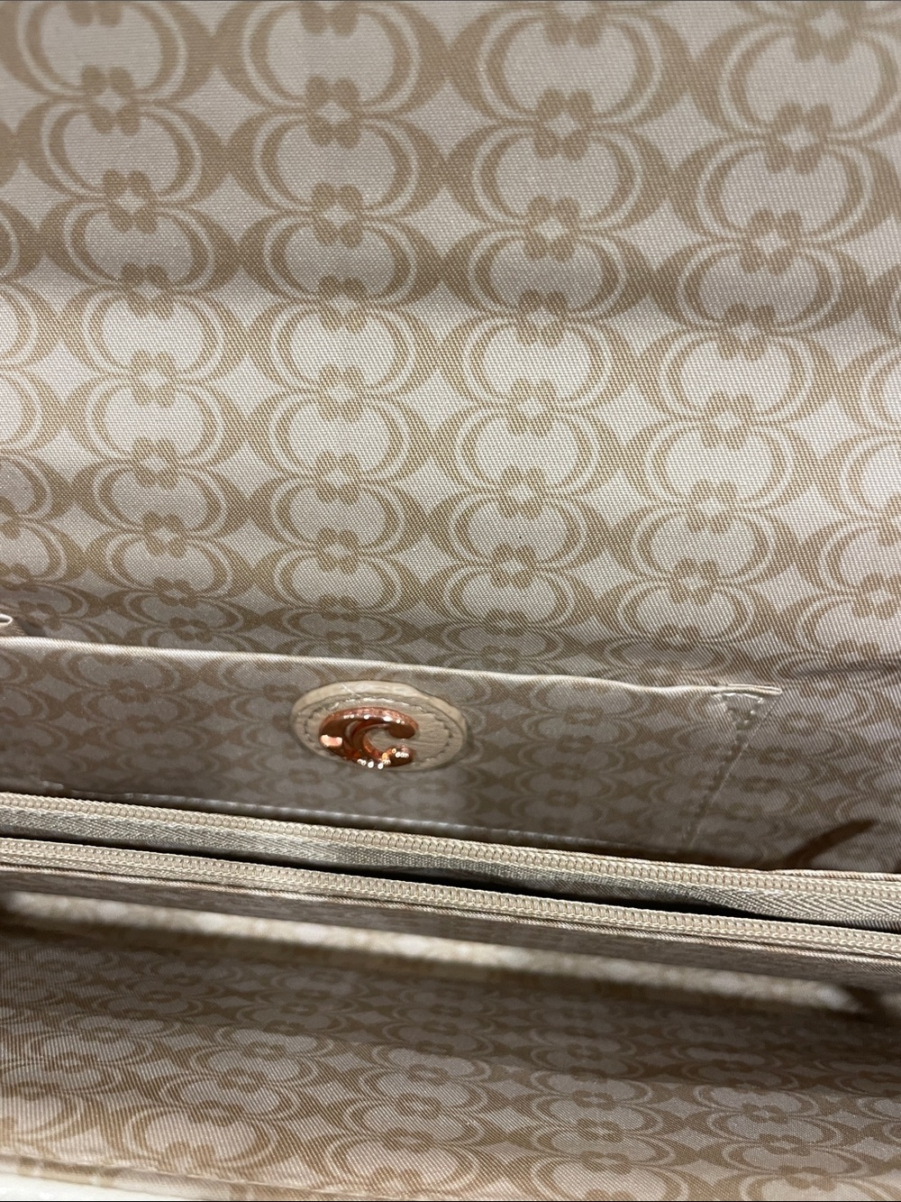 Charming Charlie Cream Clutch with Rose Gold Trim - Picture 3 of 4